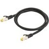 PYTHON Series RJ45 Patchkabel mit Cat. 7 Rohkabel - Rastnasenschutz (RNS) und Nylongeflecht - S/FTP - PiMF - halogenfrei - 500MHz - OFC - juodas - 2m - 2 m