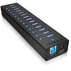 ICY BOX IB-AC6113 13x prievadas USB 3.0 šakotuvas su USB įkrovimo prievadu Juodas