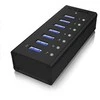 RaidSonic ICYBOX IB-AC618 Icy Box 7 x Port USB 3.0 Hub su USB įkrovimo prievadu, Juodas