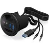 ICYBOX IB-HUB1404A Icy Box Desk Hub 2x USB 3.0, 1x USB 3.0 Type-C, garso įvestis / išvestis, SD skaitytuvas