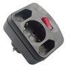 REV 3 kartų adapteris w. jungiklis juodas