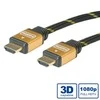 ROLINE GOLD HDMI didelės spartos kabelis + Ethernet, M/M 5 m, 5 m, HDMI A tipo (standartinis), HDMI A tipo (standartinis), Juoda, Auksinė