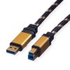 Kabelis USB Roline USB-A - 0.8 m Auksinis (JAB-1944111)