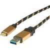 USB kabelis Roline USB-A - USB-C 0,5 m juodas (11.02.9012)