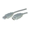 S-Conn helos USB 2.0 Verlängerung Stecker Typ A auf Buchse Typ A, 1,8 m, hellgrau