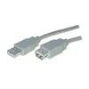 S-Conn helos USB 2.0 Verlängerung Stecker Typ A auf Buchse Typ A, 1,8 m, hellgrau