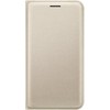 Samsung Galaxy J1 (2016) Flip atverčiamas dėklas - piniginė (Auksinis)