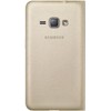 Samsung Galaxy J1 (2016) Flip atverčiamas dėklas - piniginė (Auksinis)