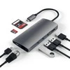 „Satechi Aliumini Adapteris V2 USB-C“ (USB-C, 3x USB-A, 4K HDMI, mikro / SD kortelių skaitytuvas, Ethernet) (pilka erdvė)