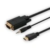 Kabelis Savio HDMI - D-Sub (VGA) + Jack 3.5mm 1.8m juoda (SAVKABELCL- 104)