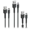 Rinkinys 3 kabli USB - USB-C SBS juoda