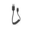 USB 2.0 kabelis > C tipo SBS 0,5 m spiralė, juoda