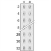 SCHROFF SCHROFF tipas D, EN 60603, DIN 41612, moteriškas, 32 kontaktai, litavimo antgaliai, 5,5 mm