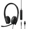Inline Ausinės „EPOS SENNHEISER ADAPT 165 USB II“, dvipusės, su USB laidiniu adapteriu, 3,5 mm ir USB jungtimis.