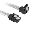 Sharkoon Sata III Kabelis 90° sleeve (baltas, 60 cm)