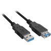 Sharkoon USB 3.2 Gen 1 Verlängerungskabel, USB-A Stecker > USB-A Buchse (juodas, 1 Meter)