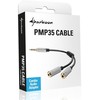 Adapteris AV Sharkoon Jack 3,5 mm – Jack 3,5 mm x2 pilka (4044951019632)
