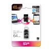 Silicon Power Mobile C31 USB flash drive 64 GB USB Type-A / USB Type-C 3.2 Gen 1 (3.1 Gen 1) Juodas, Sidabrinis
