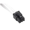 SilverStone 6 kontaktų PCIe į 6 kontaktų PCIe prailginimo kabelis, 250 mm, baltas