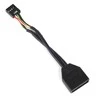 SilverStone sistemos laidas Vidinis 19 kontaktų USB 3.0 į USB 2.0 adapterio laidas 8 kontaktų, 19 kontaktų, 0,1 m, Juodas