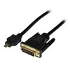 Kabelis StarTech HDMI Micro - DVI- D 1m Juodas (HDDDVIMM1M)