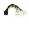 StarTech Molex x2 – PCIe 8 kontaktų, 0,15 m, Geltonas (LP4PCIEX8ADP)