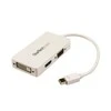 AV adapteris StarTech Rodyti Port Mini - HDMI - D-Sub (VGA) - DVI balta (MDP2VGDHDW)