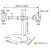 Laikiklis Techly Darbastalis ant 2 monitoriai 13 "- 27" (ICA- LCD 3410)