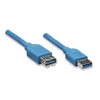 USB kabelis Techly USB-A - USB-A 0,5 m mėlyna (ICOC-U3-AA-005-EX)