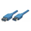 USB kabelis Techly USB-A - USB-A 3 m mėlyna (ICOC-U3-AA-30-EX)