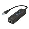 Techly 105803 Karta jungiama į tinklą / adapter USB-A 3.0 Gigabit Ethernet RJ45, hub 3x USB