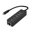 TECHLY 105810 Techly USB-C 3.1 į Gigabit Ethernet RJ45 tinklo adapteris su 3 prievadų USB 3.0 šakotuvu