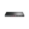 Šakotuvas TP-LINK 26 prievadų 10/100Mbps PoE+ jungiklis 24 10/100Mbps PoE+ prievadai 2 Gigabit RJ45 prievadai 2 Combo SFP lizdai 802.3at/af 250W PoE