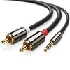 UGREEN AV116 kabelis AUX 3.5mm - 2RCA Cinch 3m - Juodas