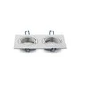 Bikuvalt WHITENERGY SKU3607 V-TAC VT-783 2xGU10 FITTING SQUARE Baltas