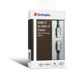 Kabelis USB Verbatim USB-C - USB-C 2 m Pilka (65054)