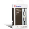 Kabelis USB Verbatim USB-C - USB-C 2 m Pilka (65054)