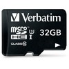 Verbatim Atminties kortelė Micro SD 32GB + adapter Pro U3 juodos spalvos 47041