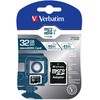 Verbatim Atminties kortelė Micro SD 32GB + adapter Pro U3 juodos spalvos 47041