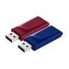 Verbatim USB atmintinė, USB 2.0, 32GB, Slider, mėlyna, raudona, 49327, USB A, usb su ištraukiama jungtimi. 2 vnt