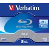 VERBATIM 5x BD-R 25GB 6x Jewel Case baltas mėlynas paviršius