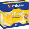 VERBATIM DVD-RW 4X BOITIER CRISTAL PACK DE 5