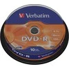 Verbatim DVD-R 4.7GB 16X 10pack AZO Matinis Sidabrinis cake box - 43523