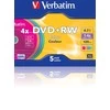 1x5 Verbatim DVD+RW 4,7GB 4x Speed Color Surface Slimcase