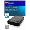 „Verbatim“ išorinis kietasis diskas, „Store N Save“, 3,5 colio, USB 3.0 (3.2 Gen 1), 2 TB, 47683, juodas