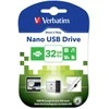 USB laikmena "verbatim" usb atmintinė, usb 2.0, 32 gb, "nano", "store n stay", juoda, 98130, usb a