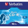 VERBATIM audio CD-R 80 min. / 700 MB 16x 10 pakelių papuošalų dėklo krištolinis paviršius, spalvinkite gyvai