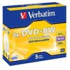 VERBATIM DVD-RW 4X BOITIER CRISTAL PACK DE 5