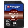 Atminties kortelė Verbatim kortelė Premium U1 SDXC 64GB V10 juodos spalvos 44024