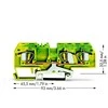 Wago Svoris 282-687 3 laidų PE bėgio jungtis 6 mm2 gelton ir-zalia 282-687